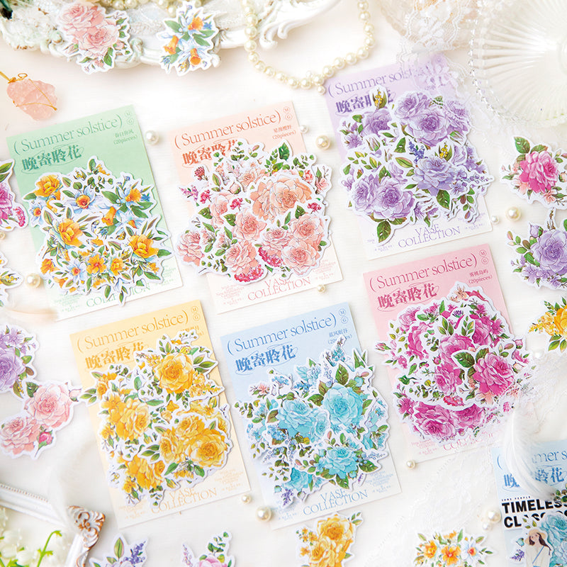 20PCS Late season flower series sticker