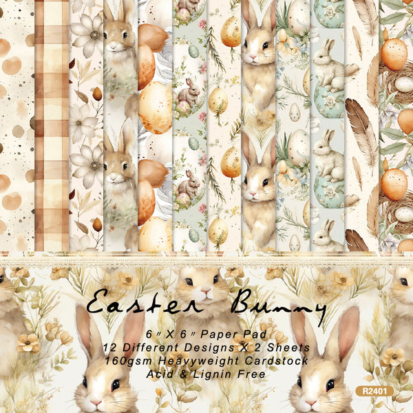 24PCS Easter Bunny background paper