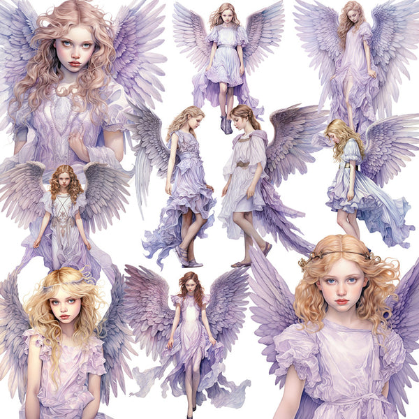 20PCS Purple Angel Girl sticker