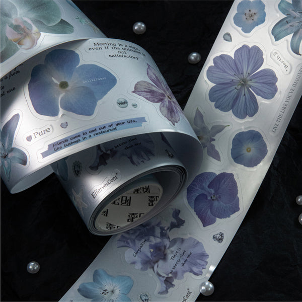 Flower Intention to Continue series Die Cutting Matte Silver Tape