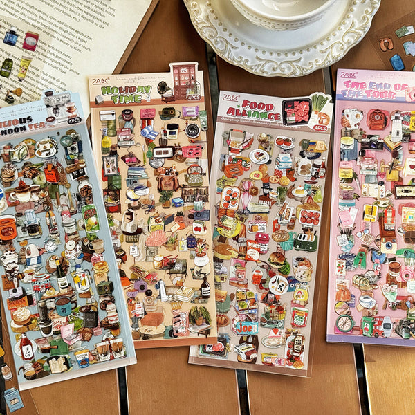 4PCS Leisure Time Notes Series sticker