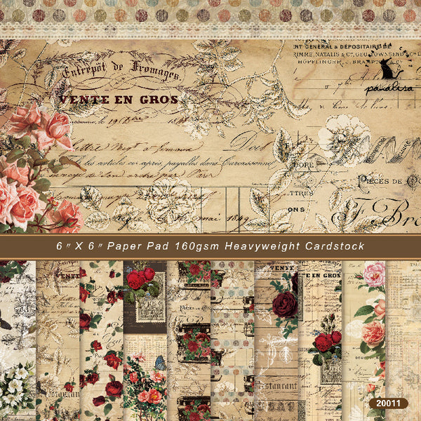 24PCS Vintage Flower background paper