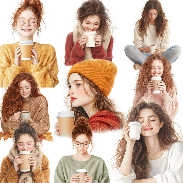 20PCS Coffee girl sticker