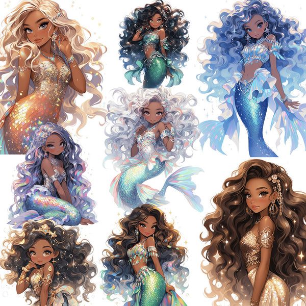 20PCS Shining mermaid Princess sticker