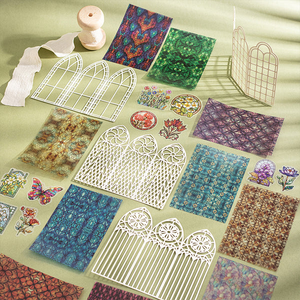 Light Shadow Flower Window Series material paper set