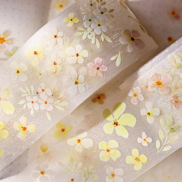 Whole Roll 5cm*6m Starlight flower Die Cutting Washi/PET Tape