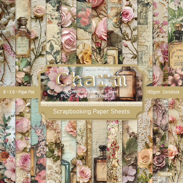 24PCS Charm background paper