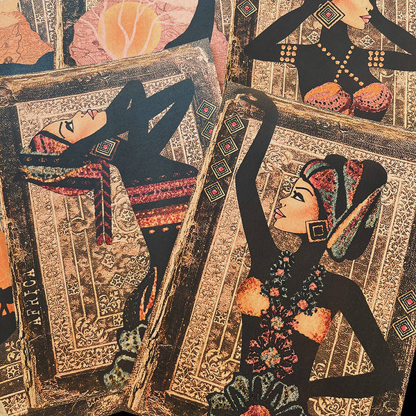 6PCS Vintage Egyptian beauty background paper