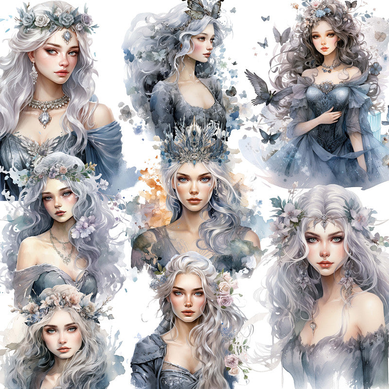 12PCS Gray white girl sticker – LBLYXIR