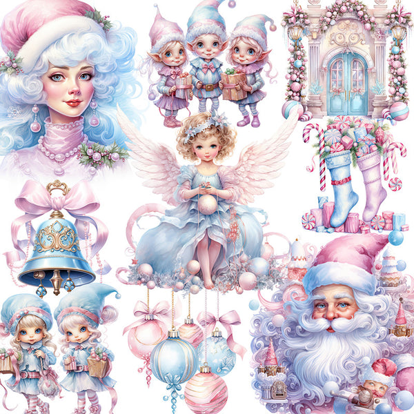 20PCS Pink blue Christmas sticker