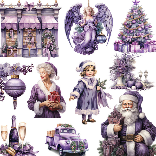 20PCS Purple Christmas sticker