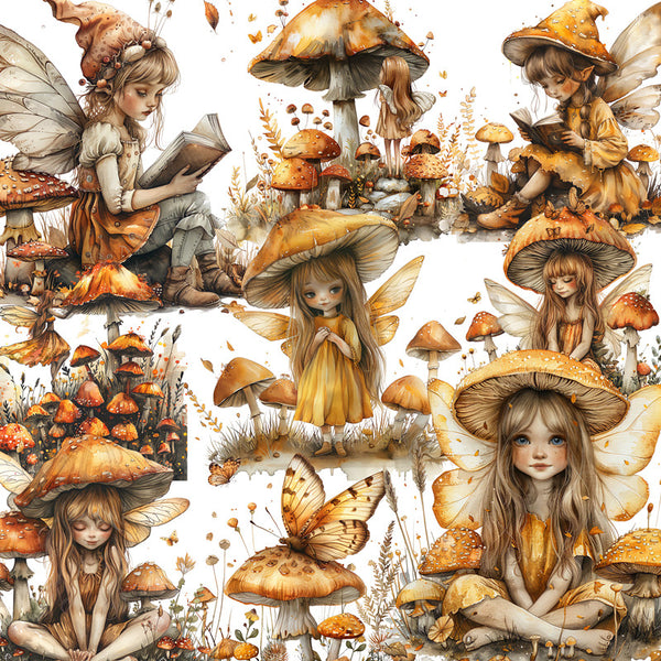 20PCS Autumn mushroom spirit sticker