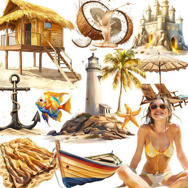 20PCS Summer beach sticker