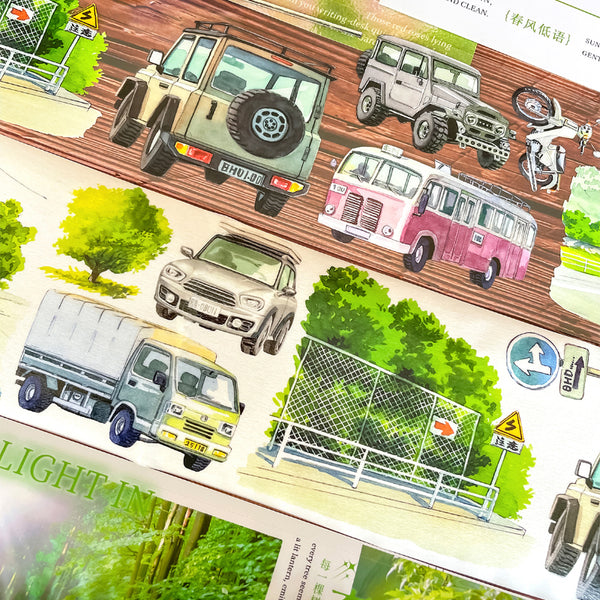 7cm*170cm The scenery speeding Washi/PET Tape