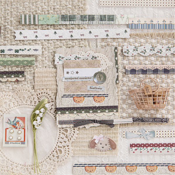 20PCS Fabric lace series sticker