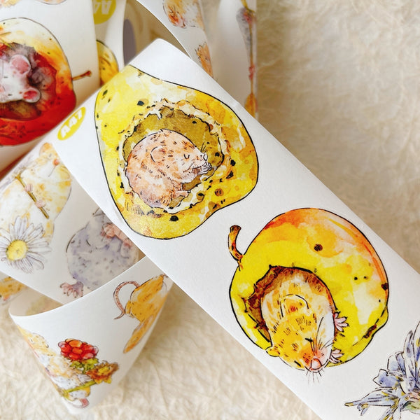 Whole Roll 5cm*5m Cute mouse Die Cutting Washi/PET/Fog PET Tape