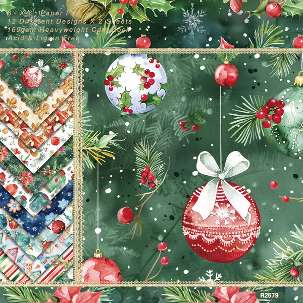 24PCS Christmas atmosphere background paper