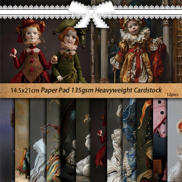 12PCS Dark eerie material paper