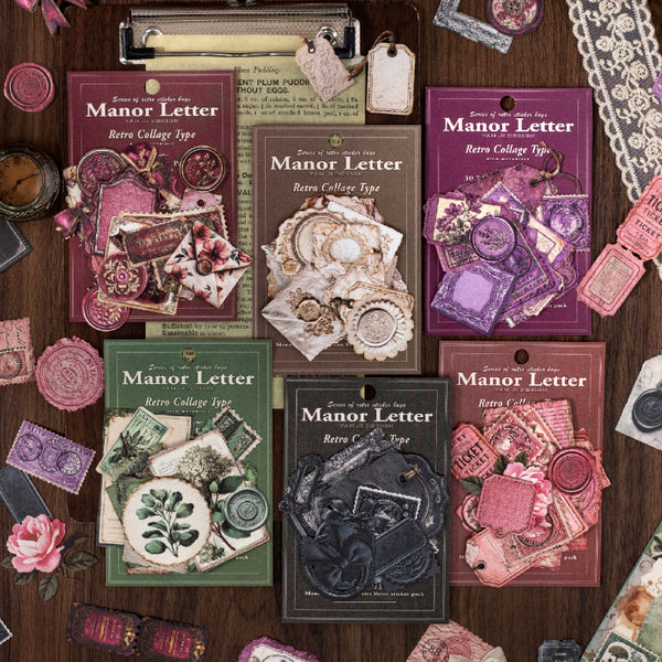 30PCS Manor Stationery series sticker