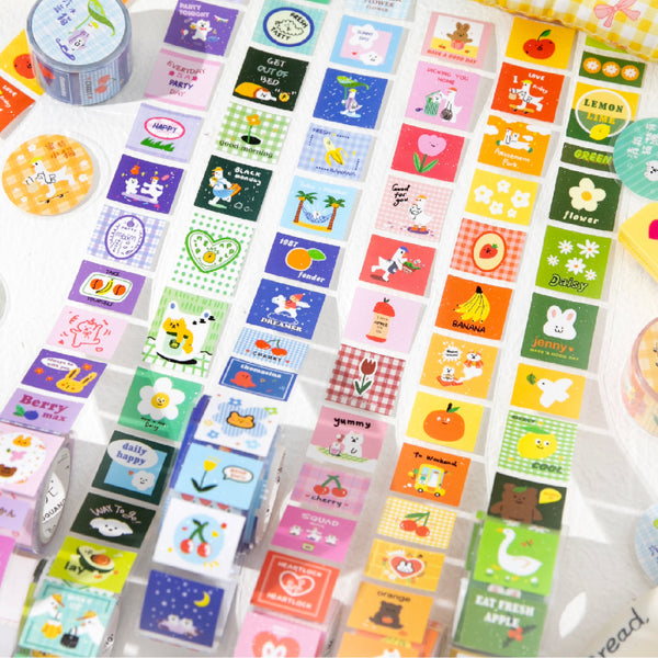 Doodle Meow Series Die Cutting Flash Self-adhesive Tape