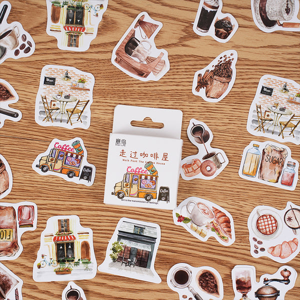 46PCS Past the Coffee House Series sticker