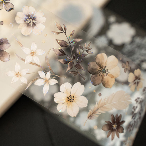 Whole Roll 5.5cm*6m Jinxi flower Washi/PET/Shell Light PET Tape