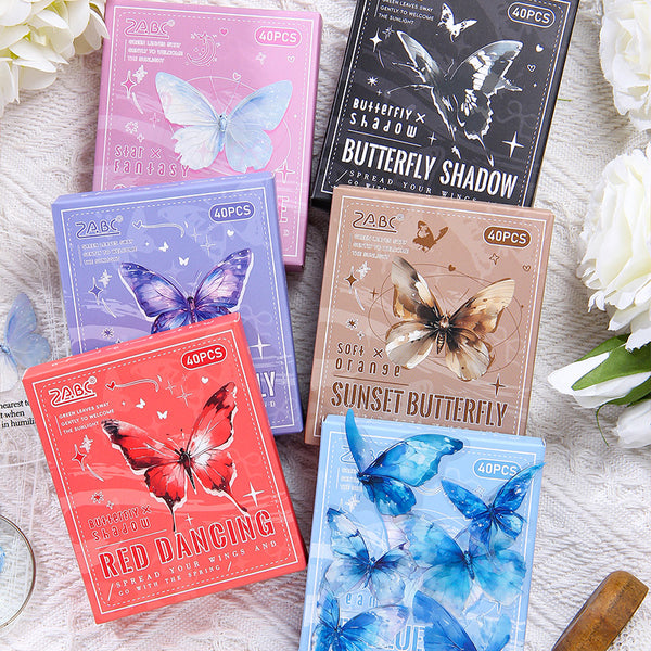 40PCS Ink butterfly series sticker