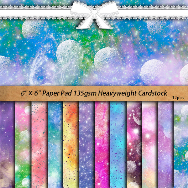 12PCS Color starry sky material paper