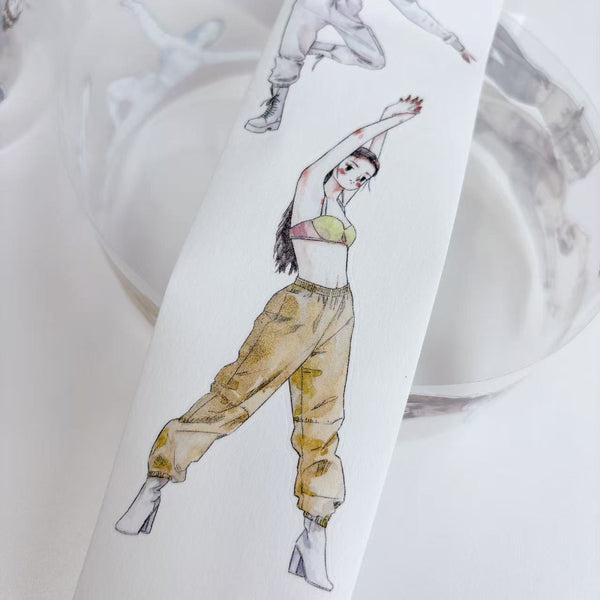 5cm*333cm Dancing girl Die Cutting Washi/PET/Fog PET Tape