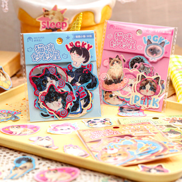30PCS The Cat House series sticker