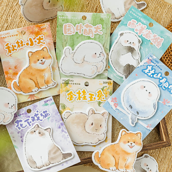 30PCS Cute pet series note paper