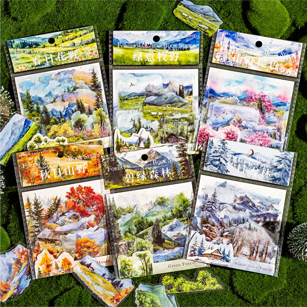 30PCS Forest nature book series sticker