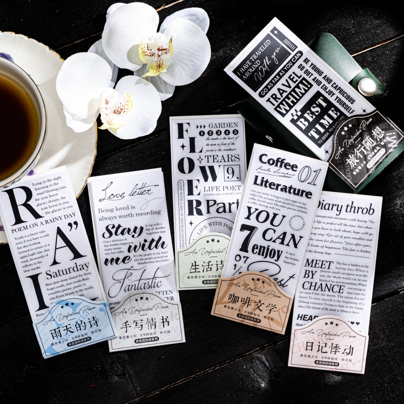 3PCS Unfinished poems series PVC transfer sticker – LBLYXIR