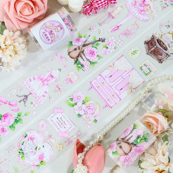 Motion rotation Washi/Shell Silver PET Tape