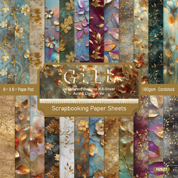 24PCS Gilt background paper