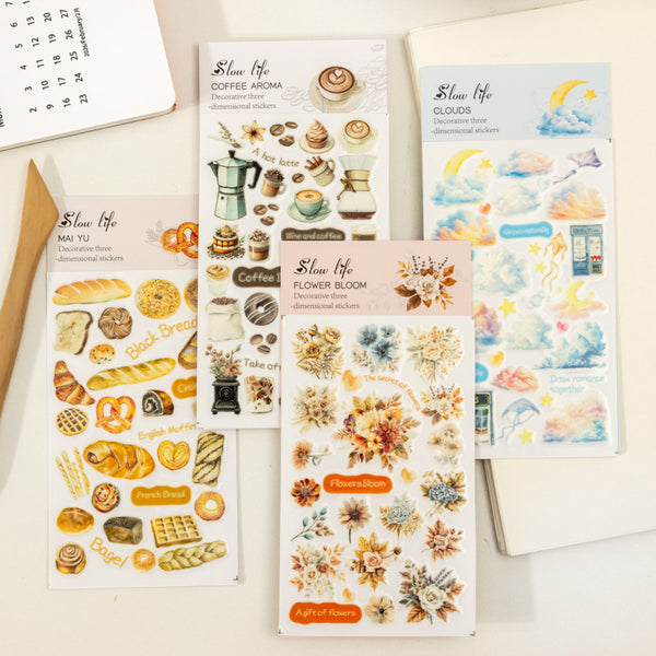 1PCS Slow Life series crystal transfer sticker