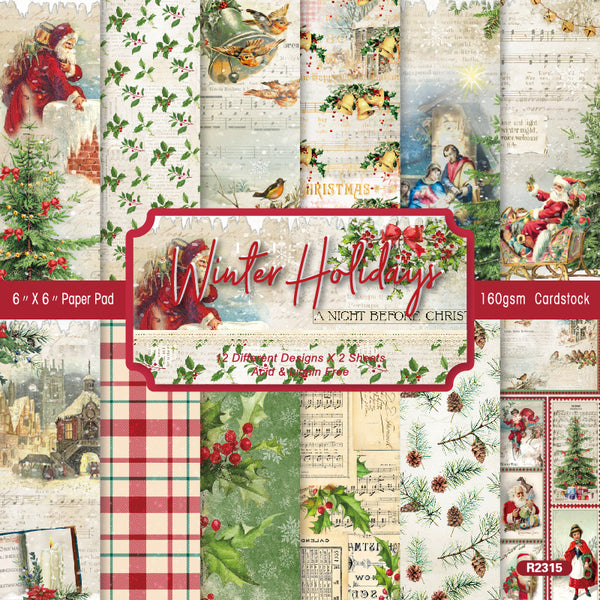 24PCS Winter Holiday background paper