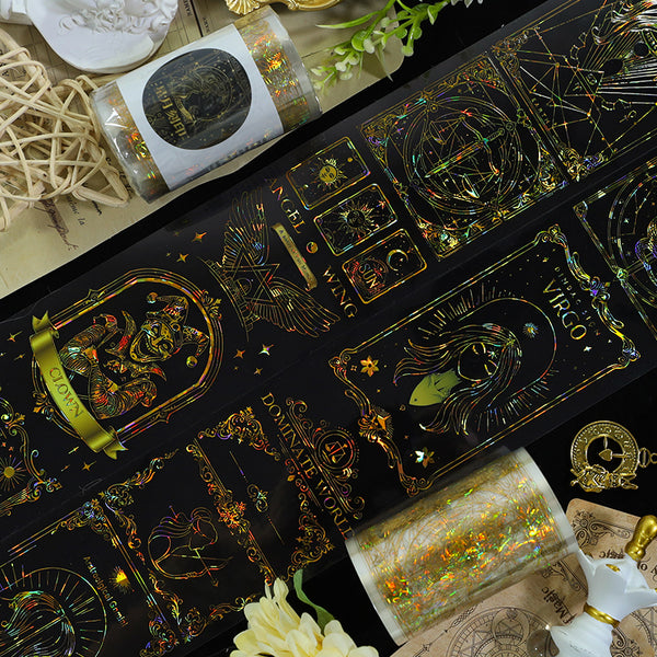 Gilded star moon Shell Light Gold PET Tape