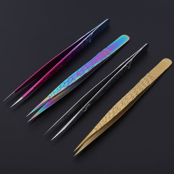 Colored metal tweezers