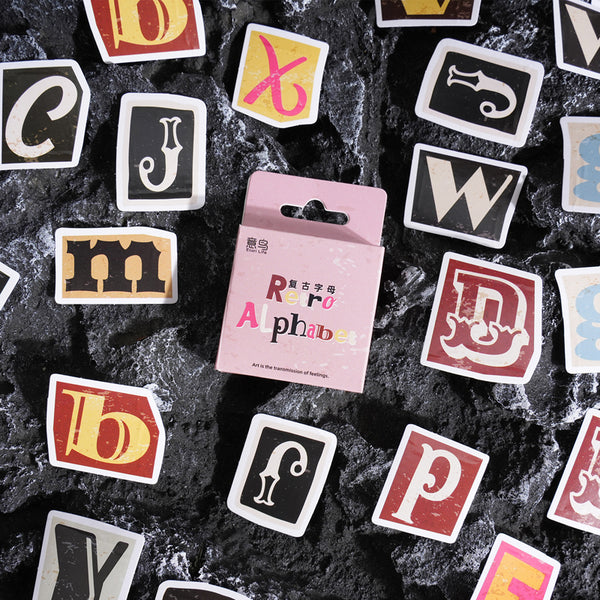 Vintage alphabet series sticker
