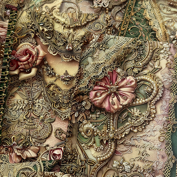 10PCS Baroque court lace background paper