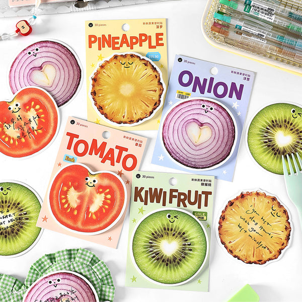 30PCS Fresh fruits vegetables series note paper