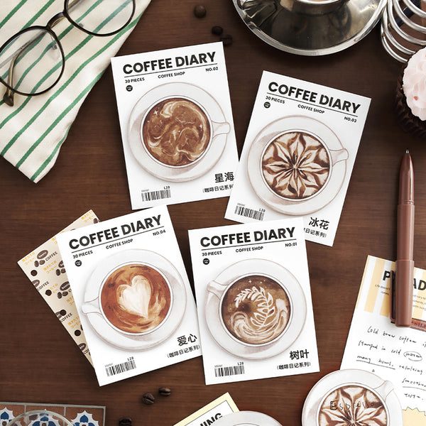 30PCS Coffee Diary Series note paper