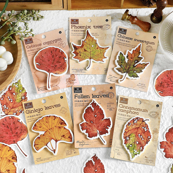 30 adet yaprak tamamlanmış şiir serisi etiket