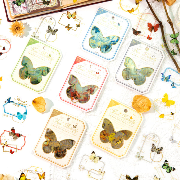 30PCS Butterfly language series sticker