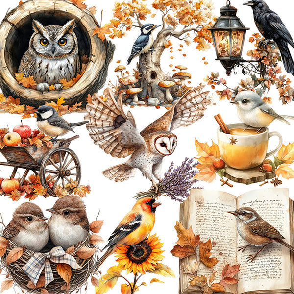 20PCS Autumn birds sticker