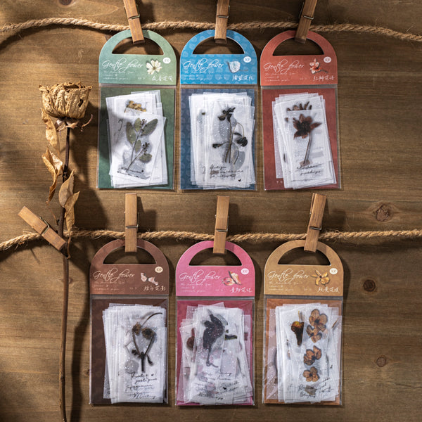 30PCS Flowers also Gentle series material paper