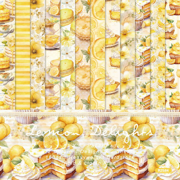 24PCS Lemon Delights background paper