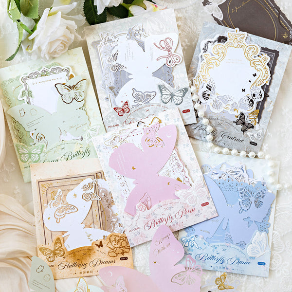 10PCS The Butterfly Story series note paper