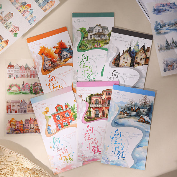 10PCS Yearning town series sticker book